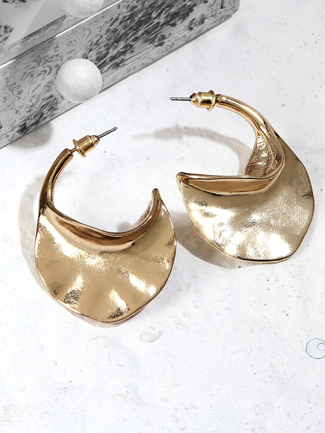 

Kazo Gold-Plated Contemporary Drop Earrings