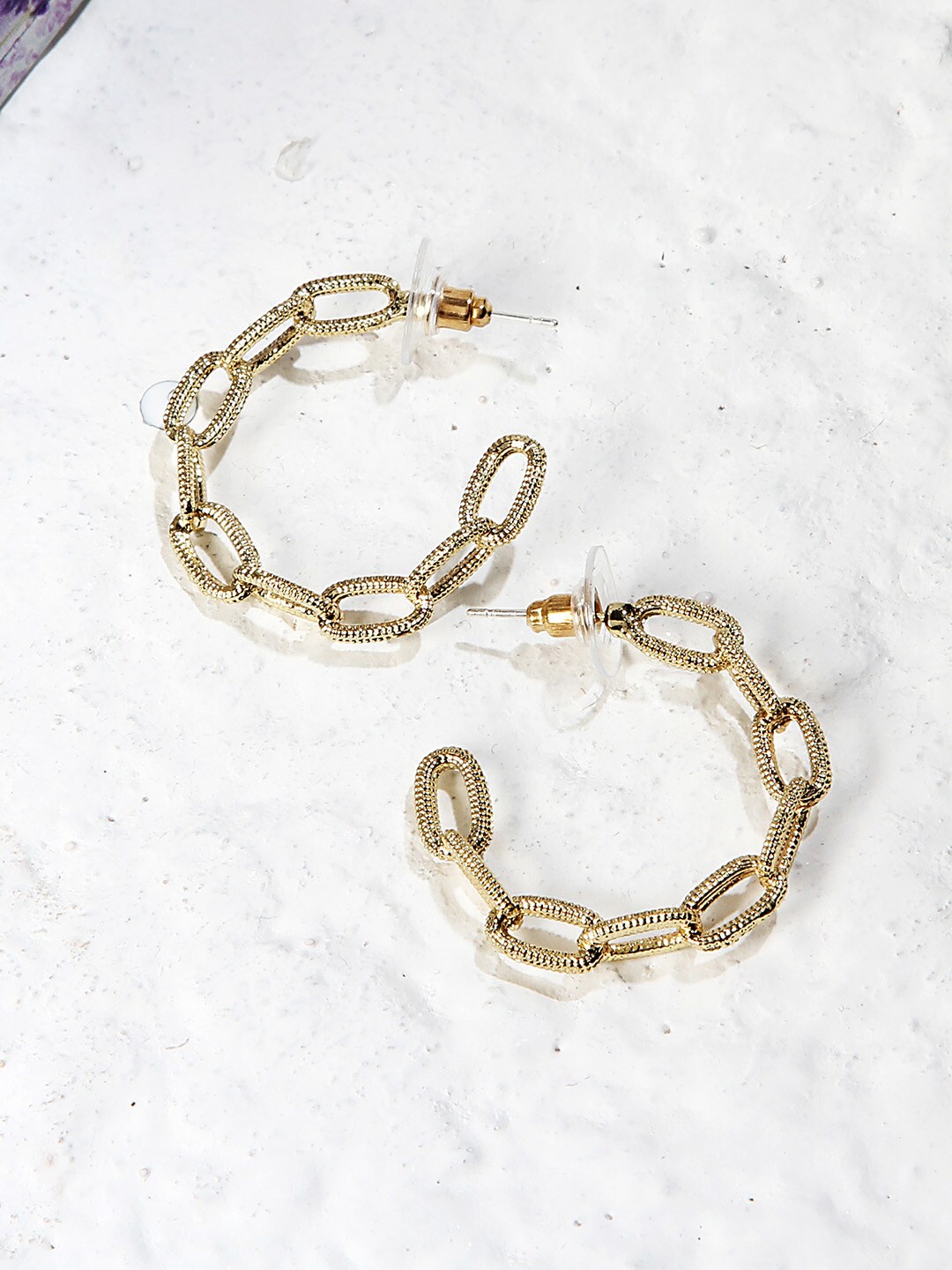 

Kazo Gold-Plated Contemporary Hoop Earrings