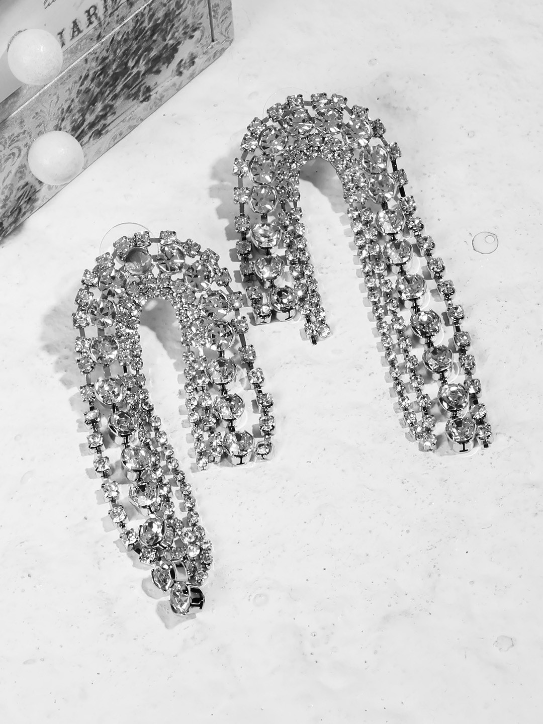 

Kazo Silver-Plated Contemporary Drop Earrings