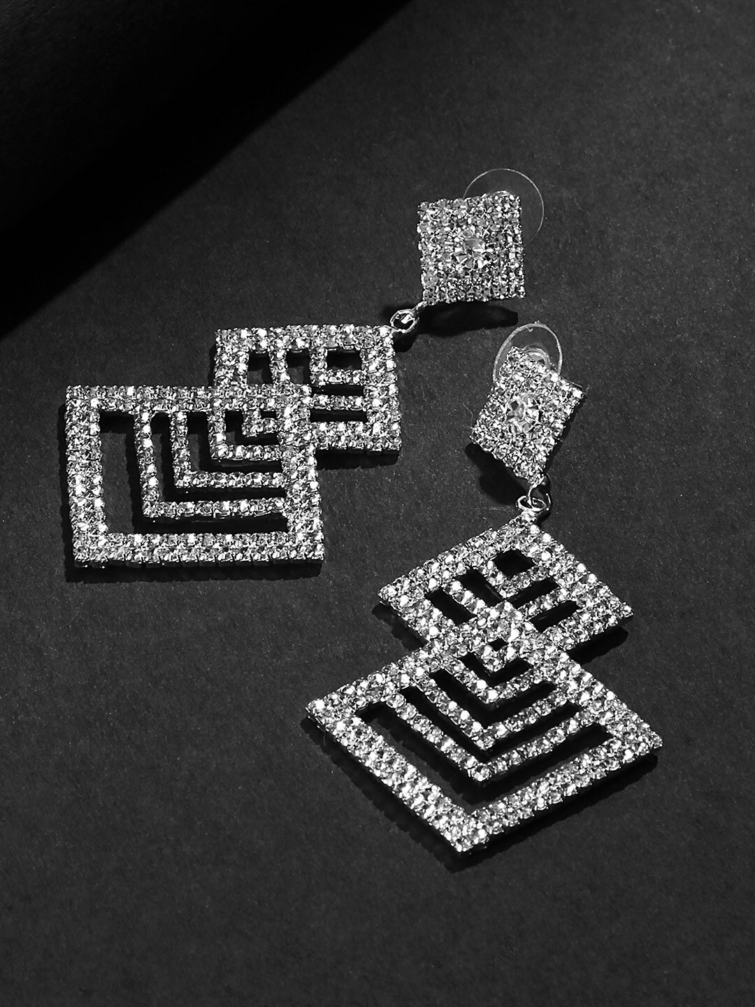 

Kazo Silver-Plated Contemporary Drop Earrings