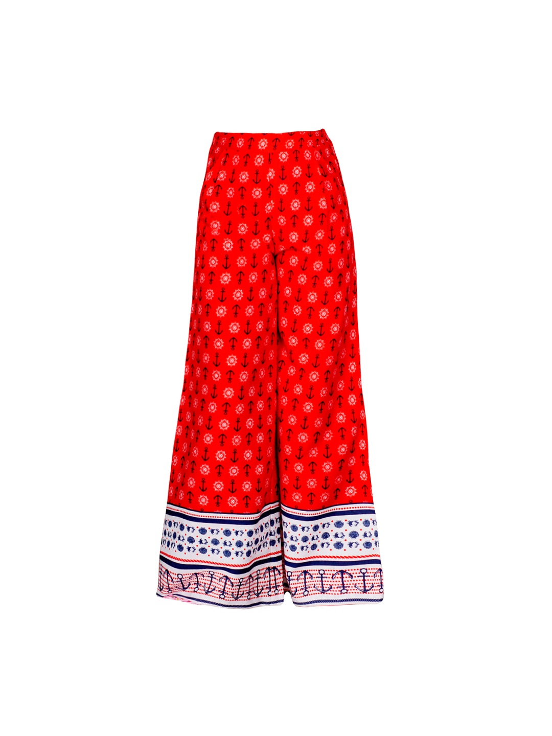 

naughty ninos Girls Red Printed Relaxed Fit Palazzo Trousers