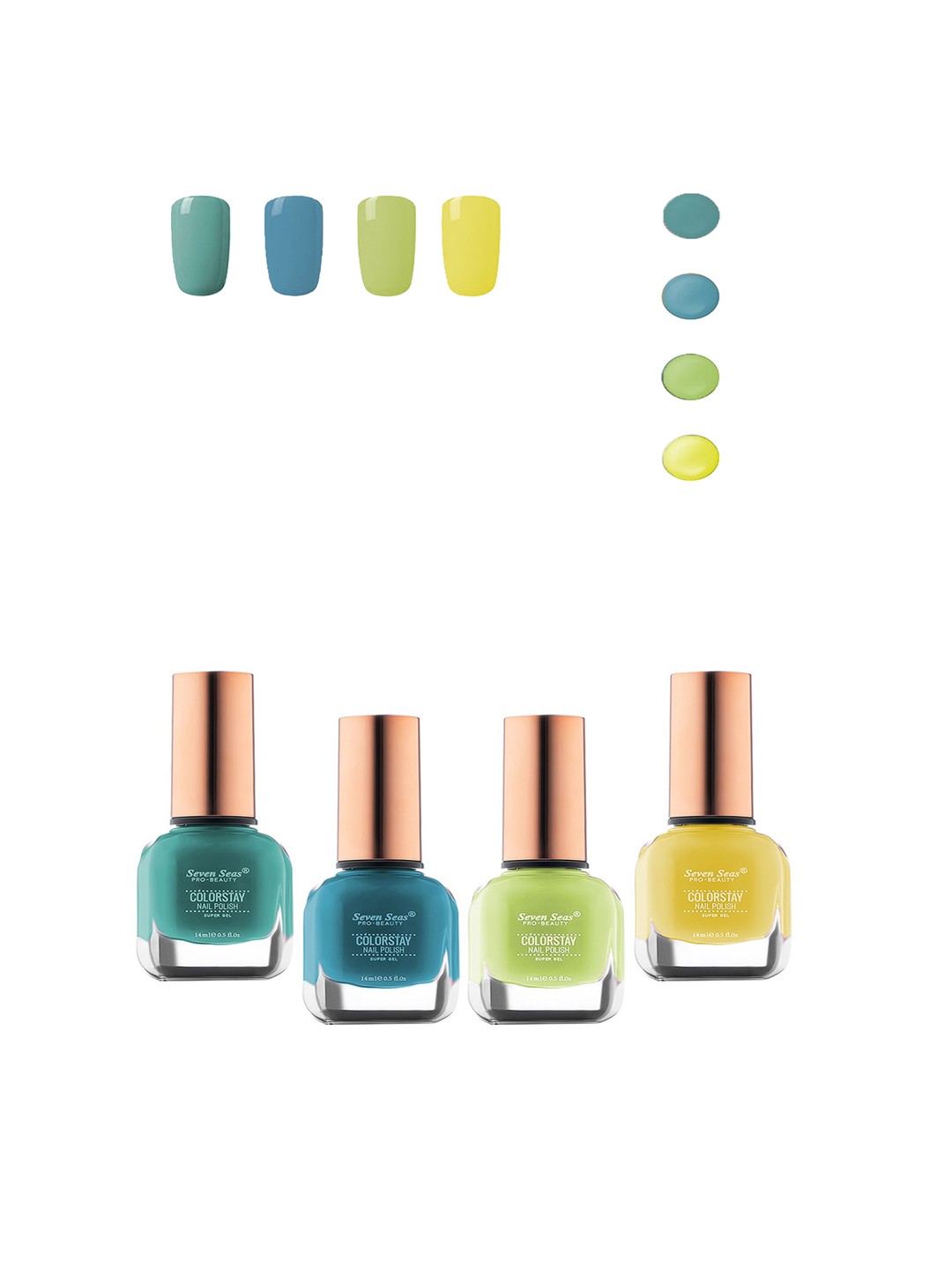 

Seven Seas Set of 4 Color Stay Super Gel Nail Polish, Green
