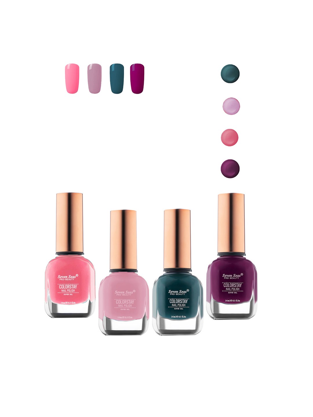 

Seven Seas Set of 4 Color Stay Super Gel Nail Polish, Pink