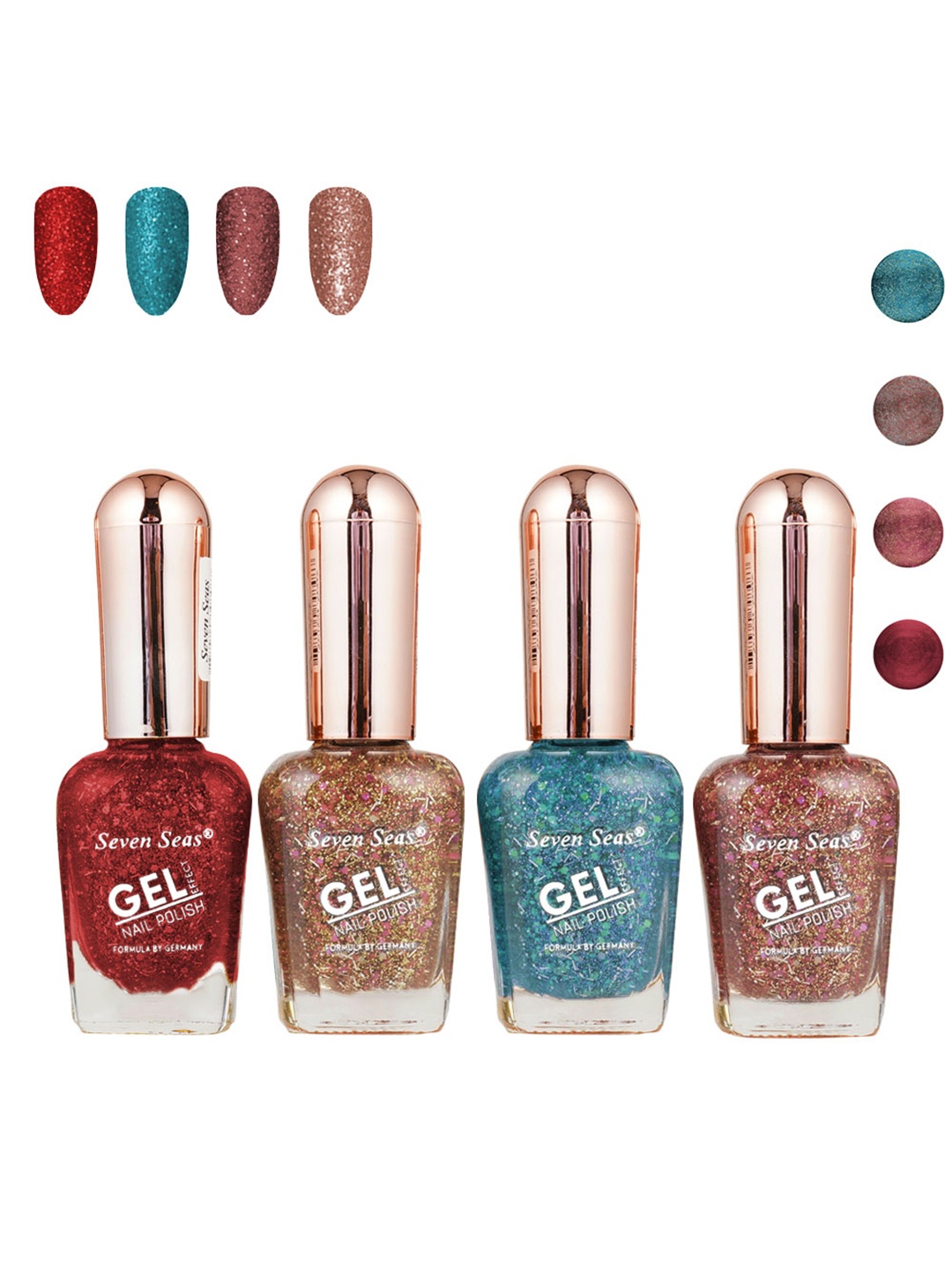 

Seven Seas Set of 4 Gel Effect Nail Paint, Multi