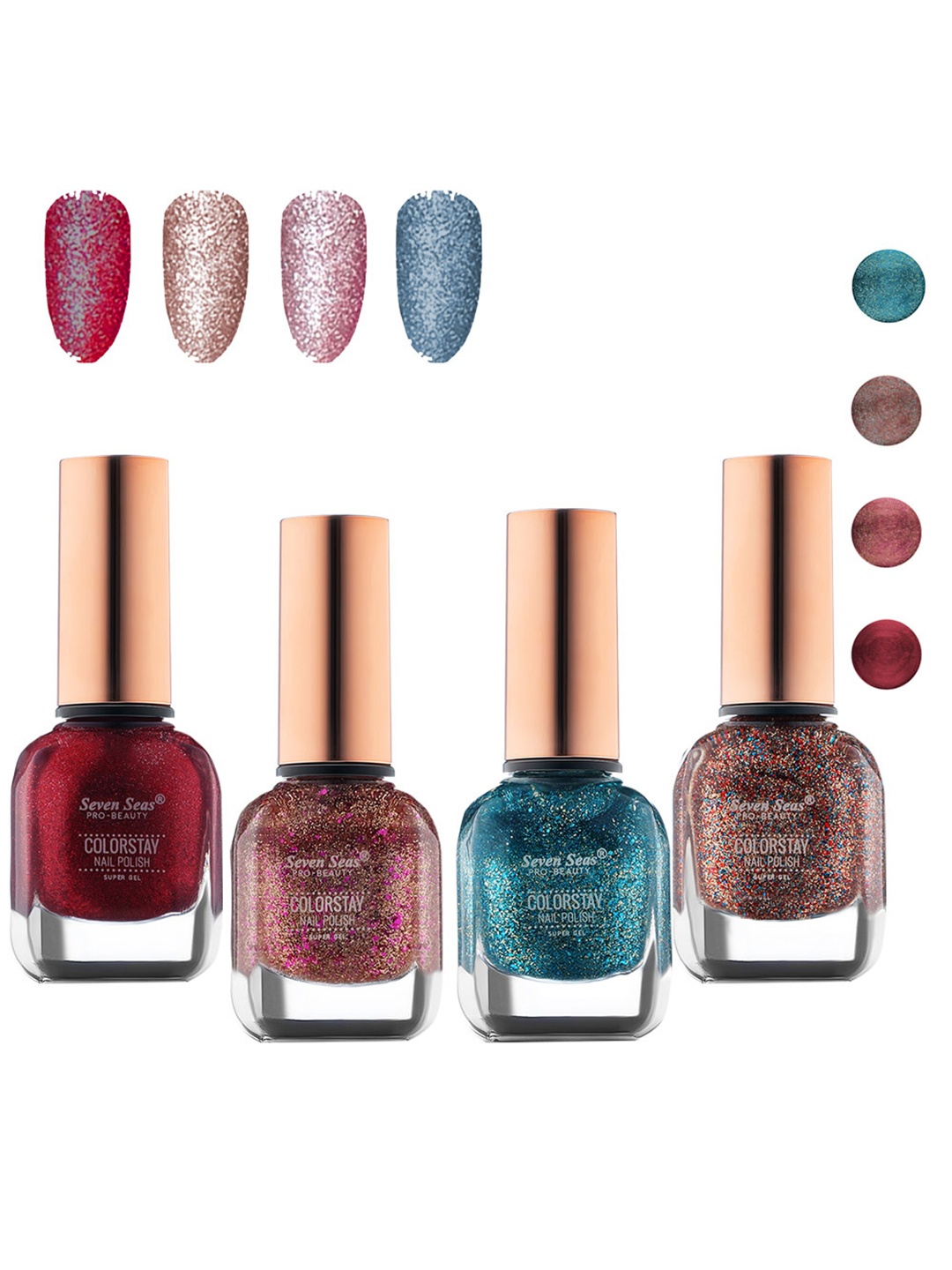 

Seven Seas Set of 4 Color Stay Nail Polish, Multi