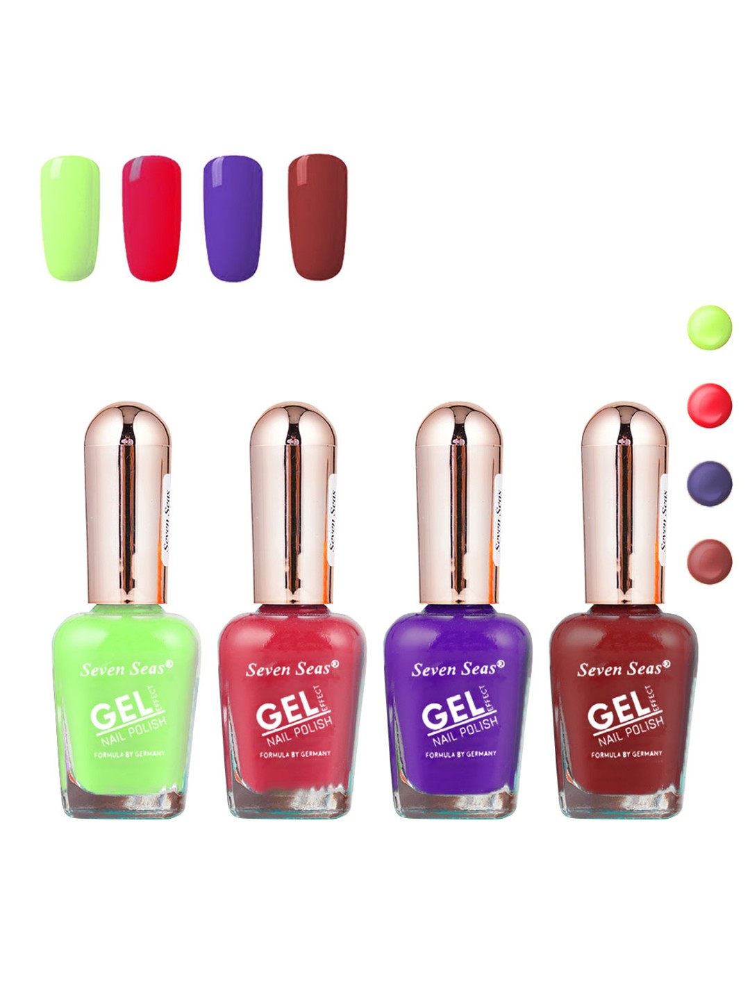 

Seven Seas Set of 4 Gel Effect Nail Polish, Green