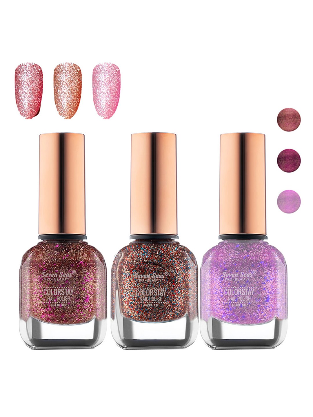 

Seven Seas Set of 3 Color Stay Super Gel Nail Polish, Pink