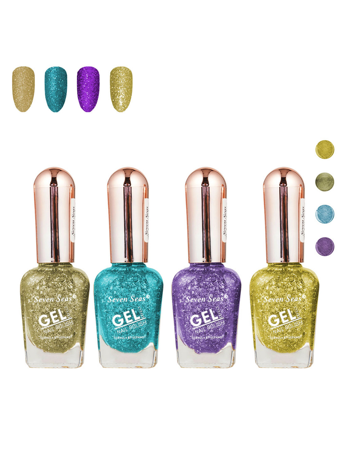

Seven Seas Set of 4 Gel Effect Nail Paint, Multi
