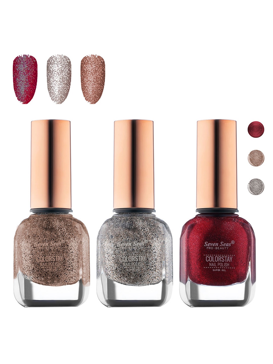 

Seven Seas Set of 3 Color Stay Super Gel Nail Polish, Red