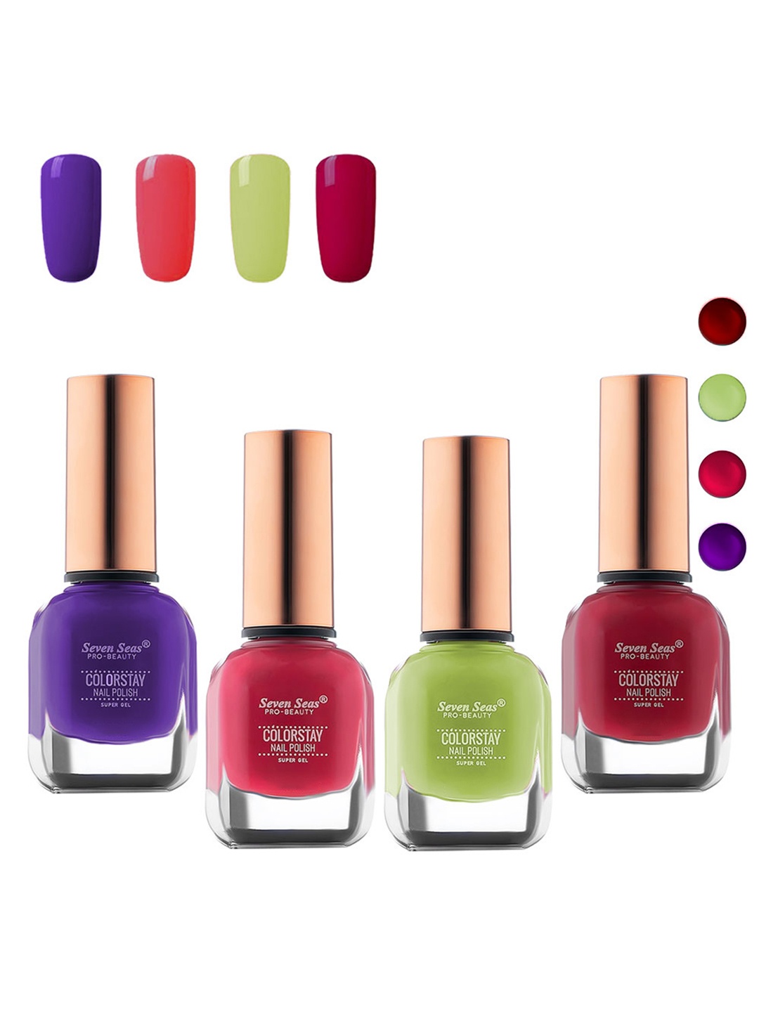 

Seven Seas Set of 4 Color Stay Nail Polish, Multi