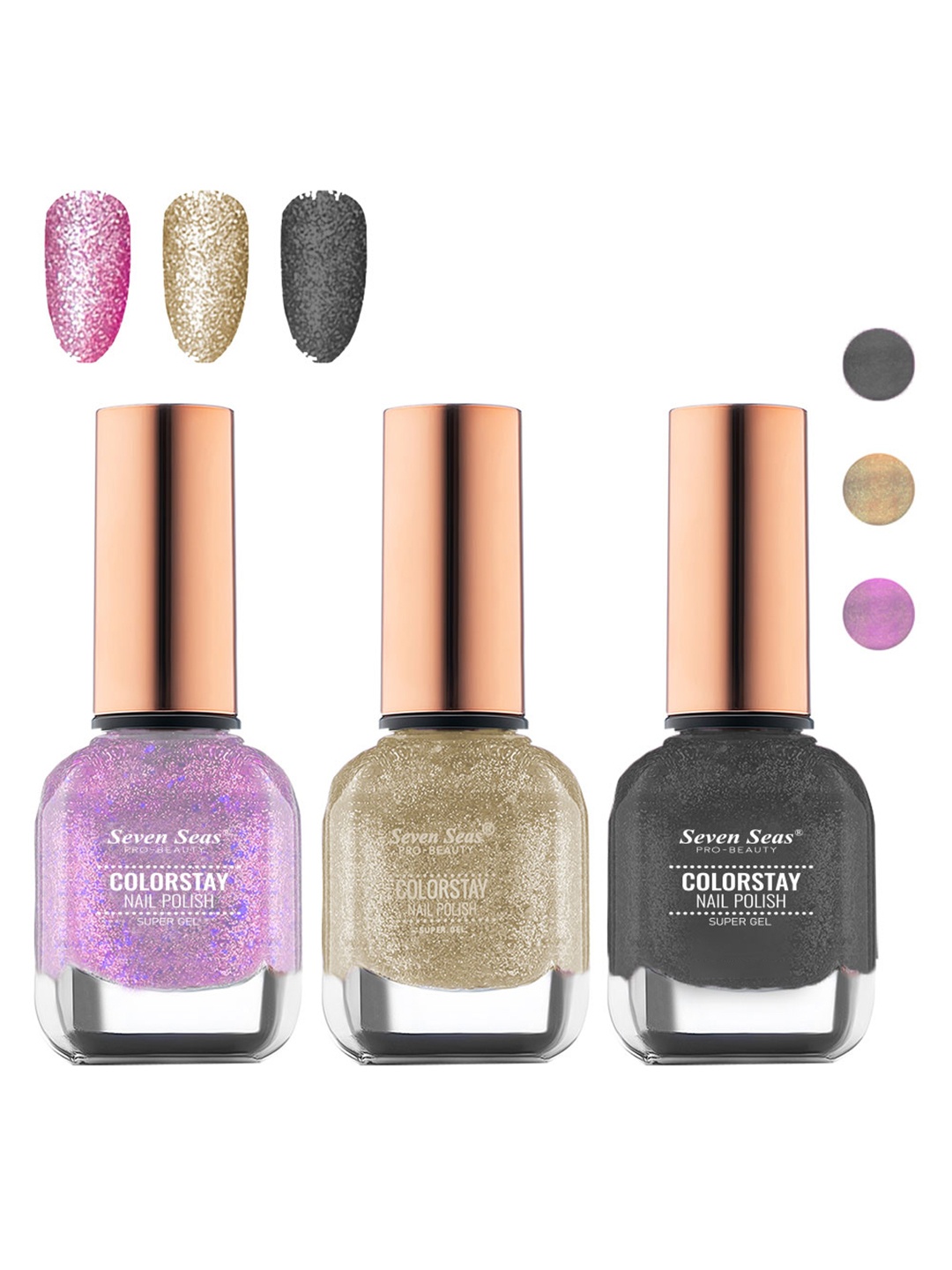 

Seven Seas Set of 3 Color Stay Nail Polish, Purple