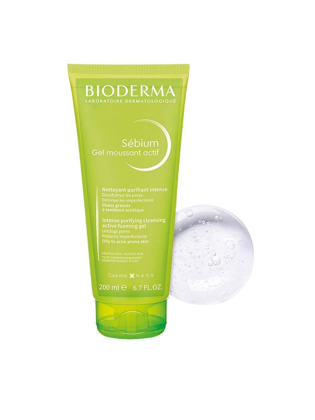 

BIODERMA Sebium Gel Moussant Oily Skin Actif Cleanser with Salicylic & Glycolic Acid 200ml, Green