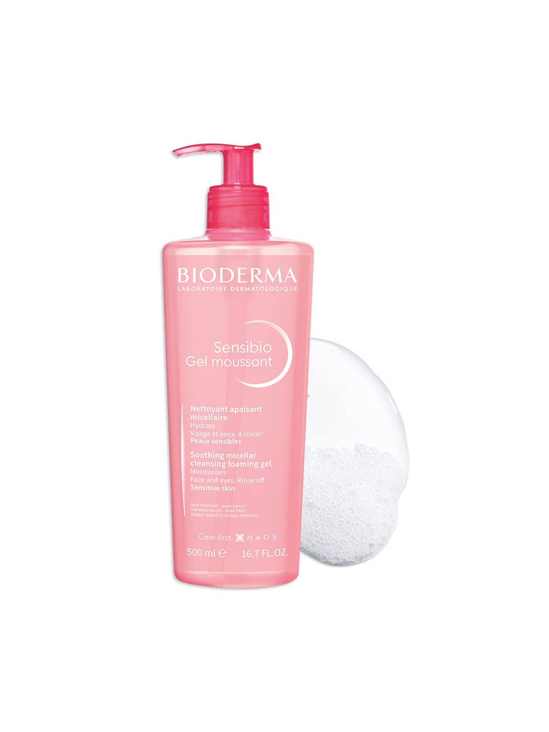 

BIODERMA Sensibio Gel Moussant Soothing Micellar Cleansing Foaming Gel - 500 ml, Pink