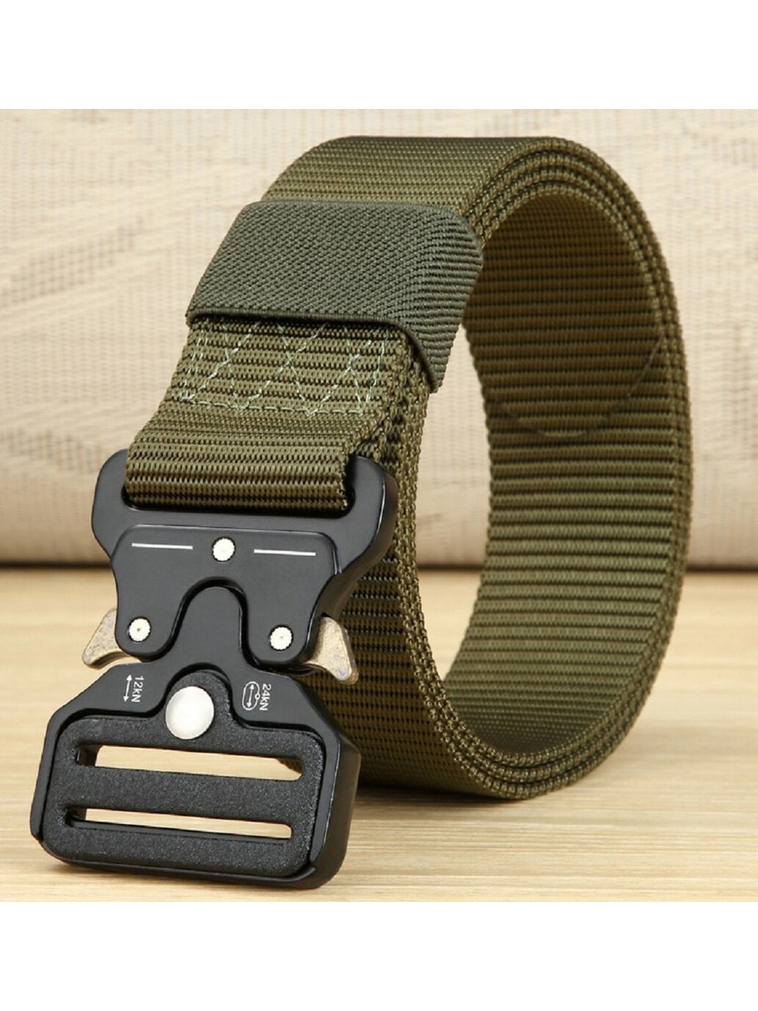 

CONTACTS Unisex Olive Woven Design Belt