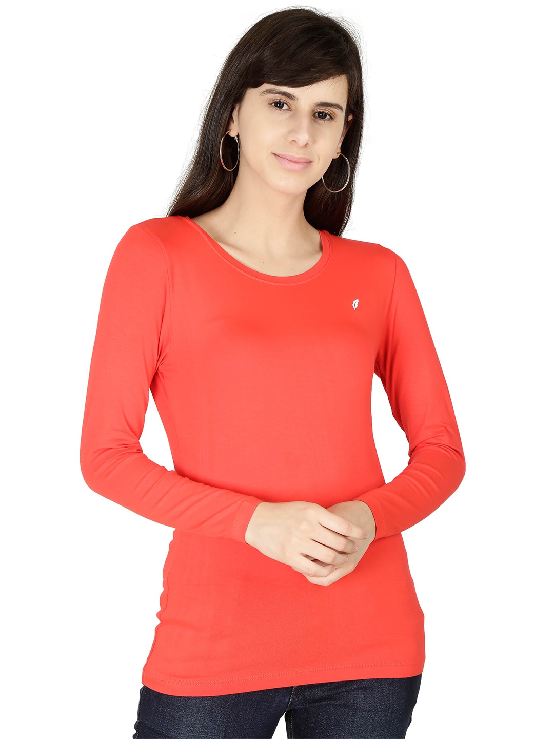 

Feather Soft Elite Women Red Solid Sleeves Running T-shirt
