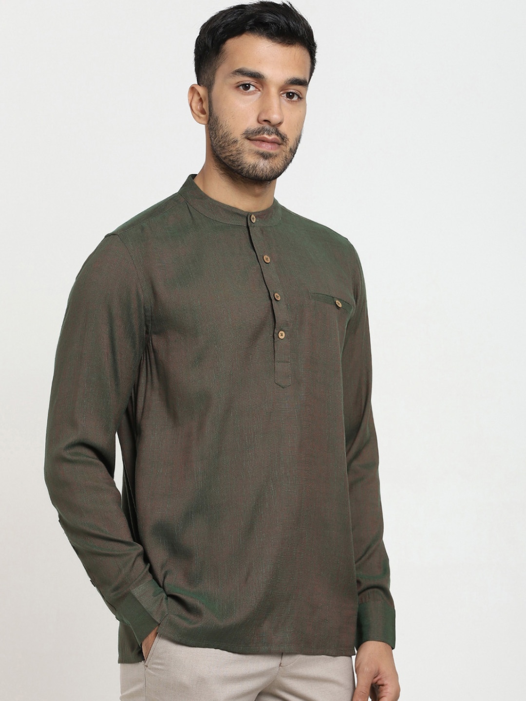 

Bewakoof Men Green Kurta