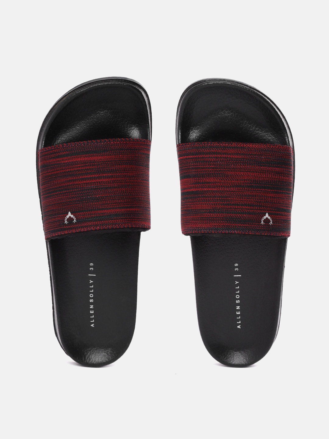 

Allen Solly Women Maroon & Navy Blue Striped Sliders