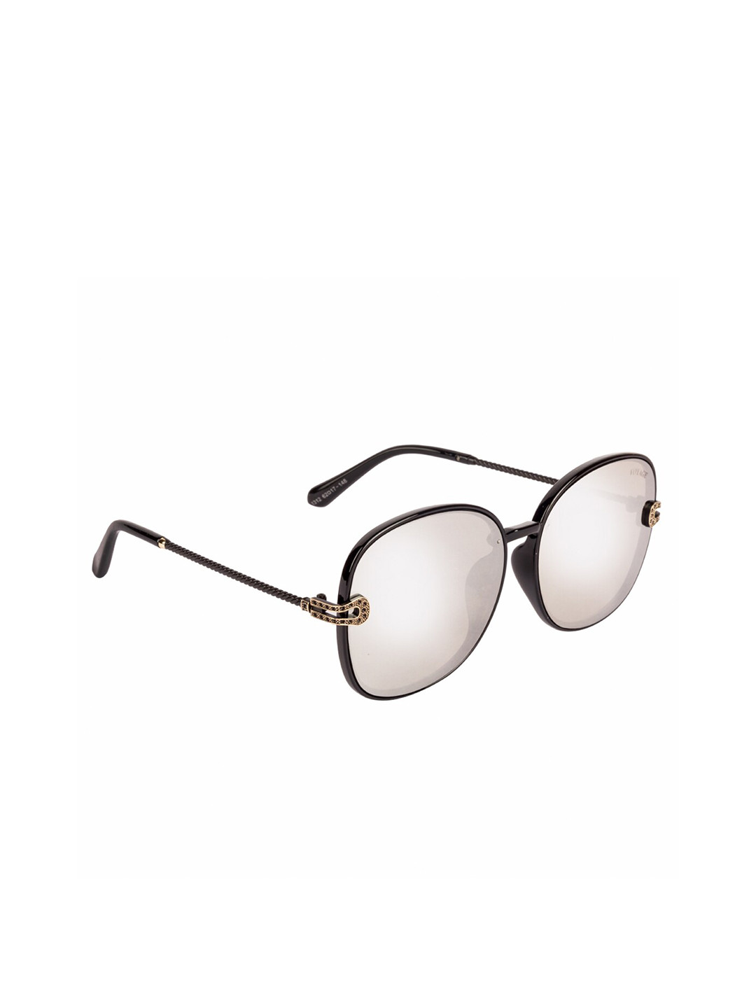 

Voyage Women Silver-Toned Lens & Black Oval Sunglasses with UV Protected Lens 1312MG2920Z