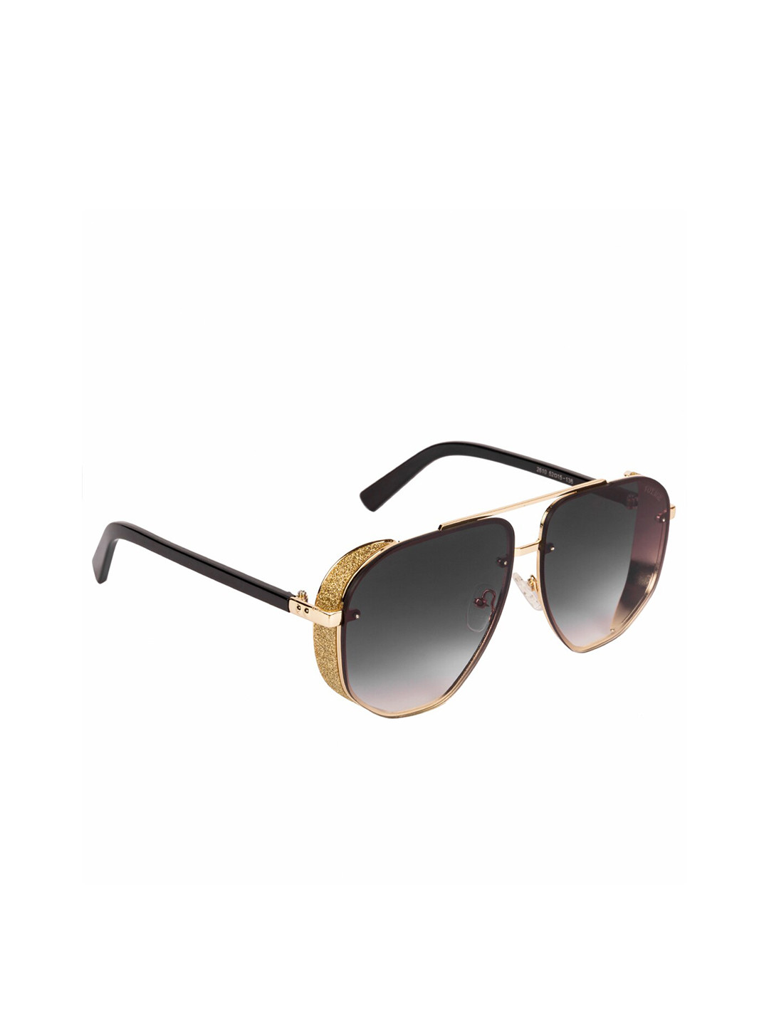 

Voyage Women Black Lens & Gold-Toned Square Sunglasses with UV Protected Lens 2610MG2933Z