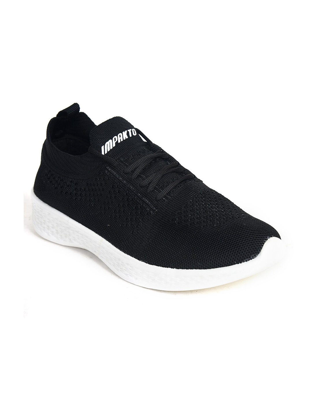 

IMPAKTO Women Black Mesh Running Non-Marking Shoes