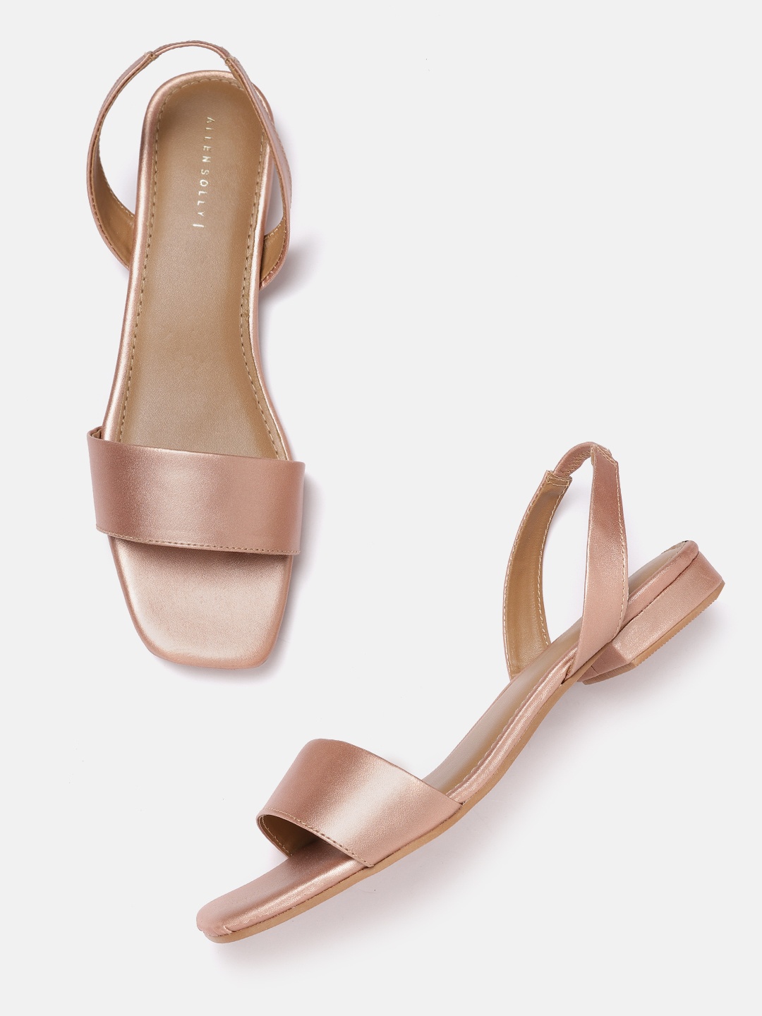 

Allen Solly Women Rose Gold-Toned Solid Open Toe Flats