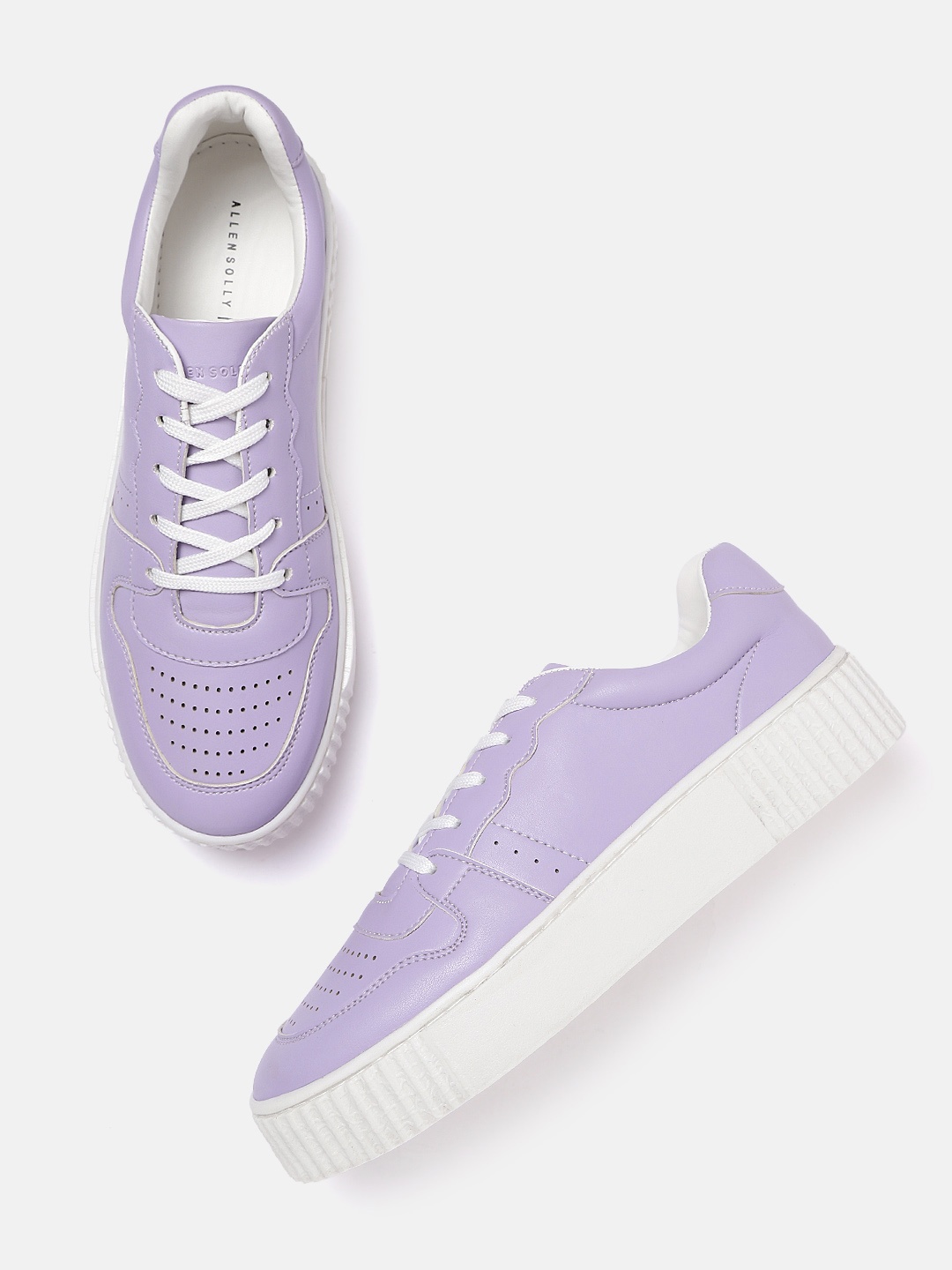 

Allen Solly Women Lavender Perforated Flatform Sneakers