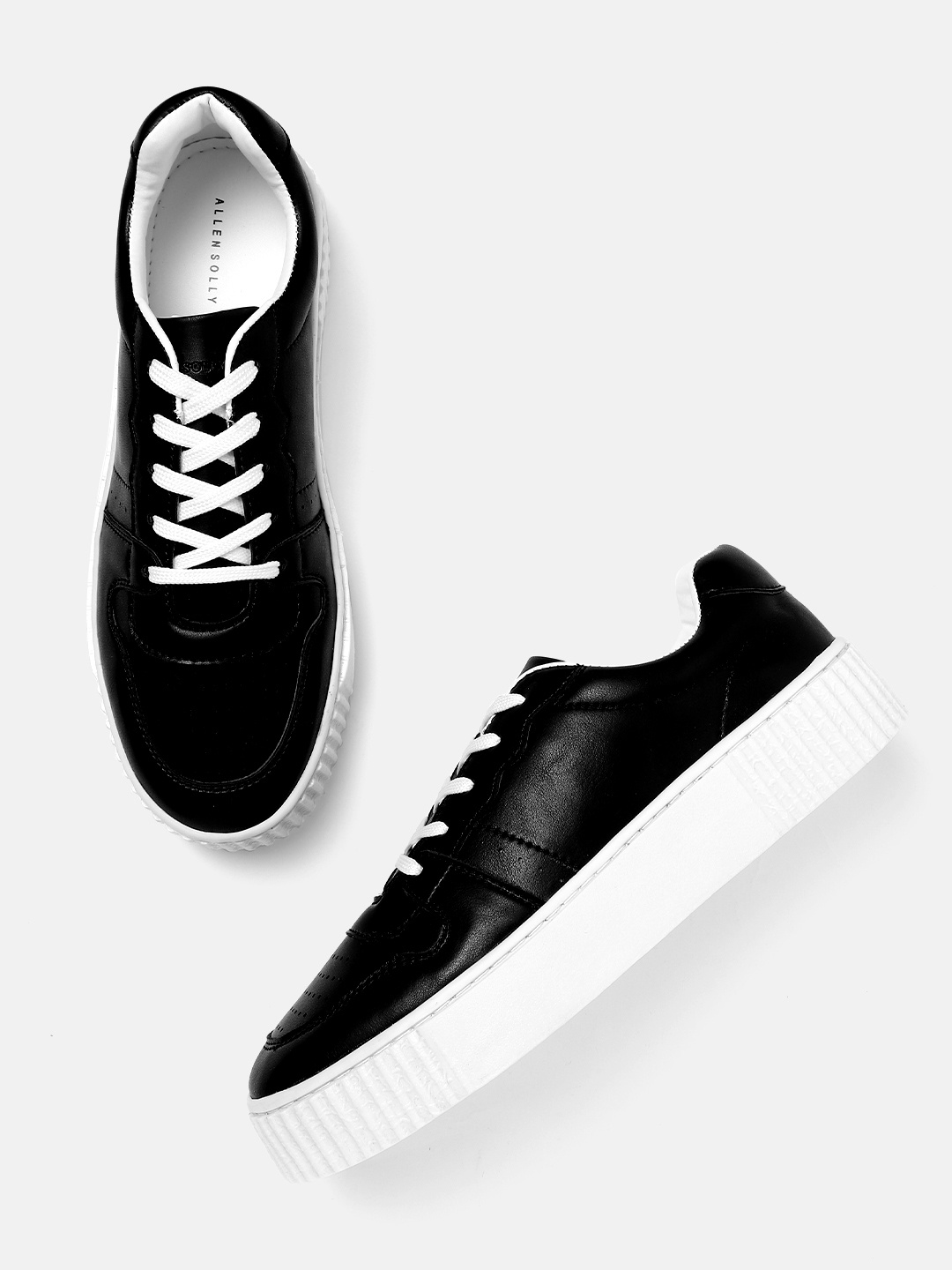 

Allen Solly Women Black Perforated Flatform Sneakers