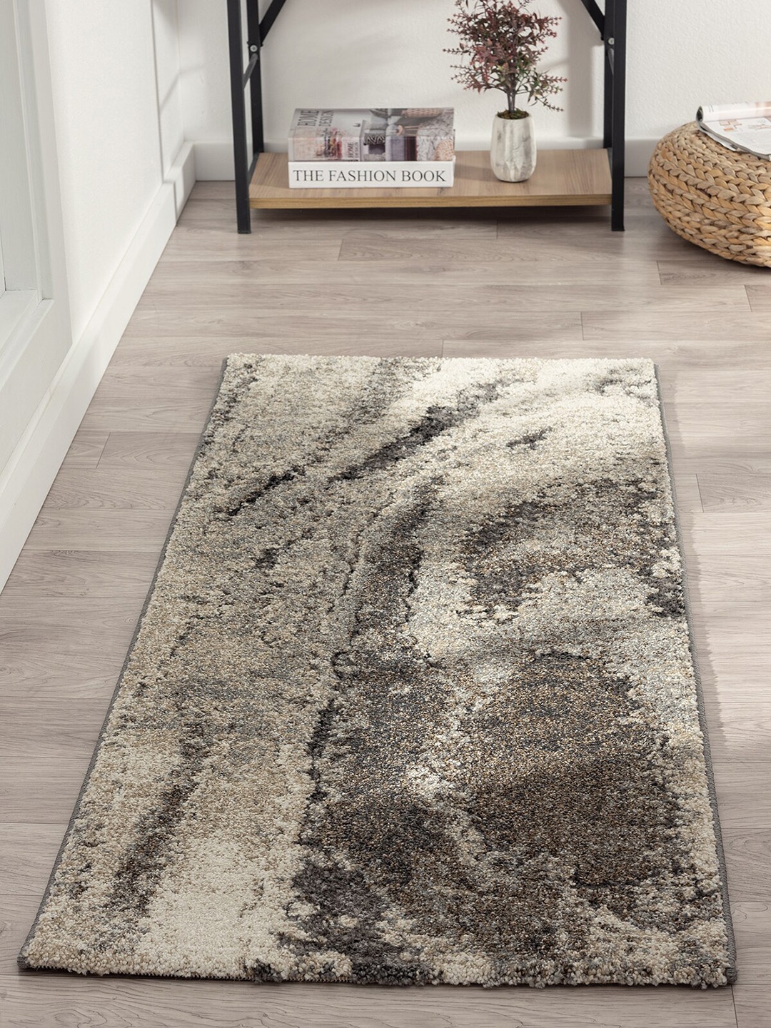 

OBSESSIONS Grey & Beige Abstract Floor Runners