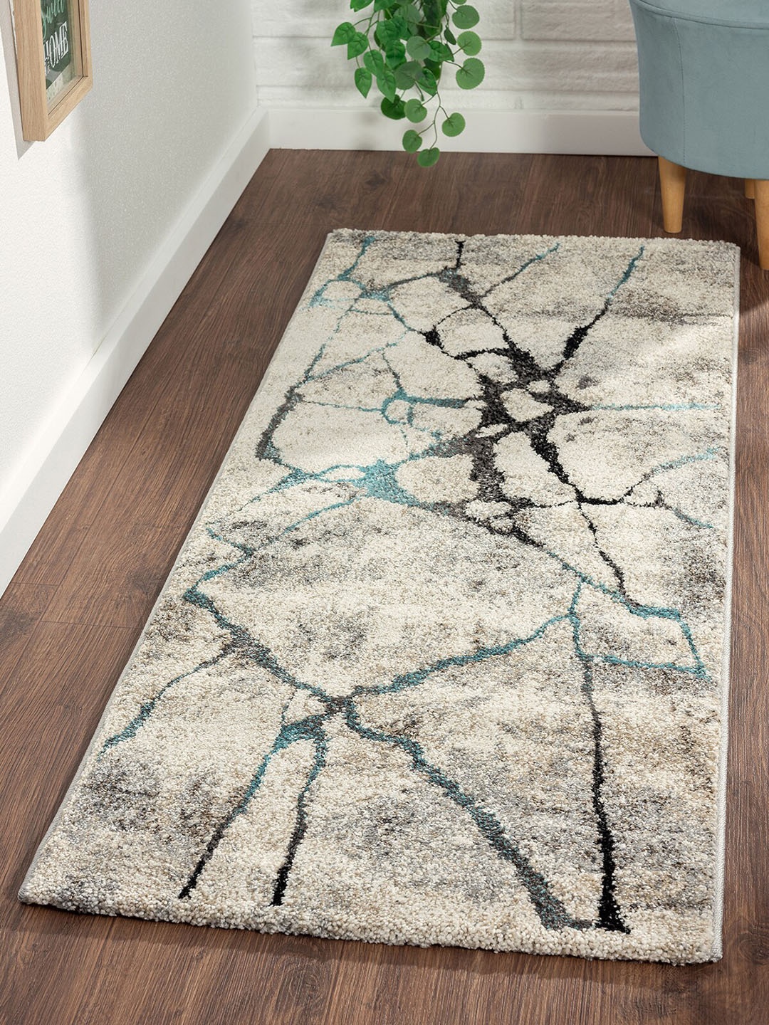 

OBSESSIONS Grey Abstract Floor Runners