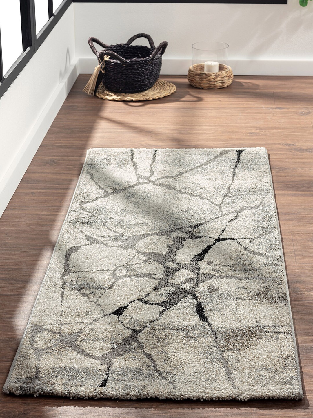 

OBSESSIONS Grey Abstract Floor Runners