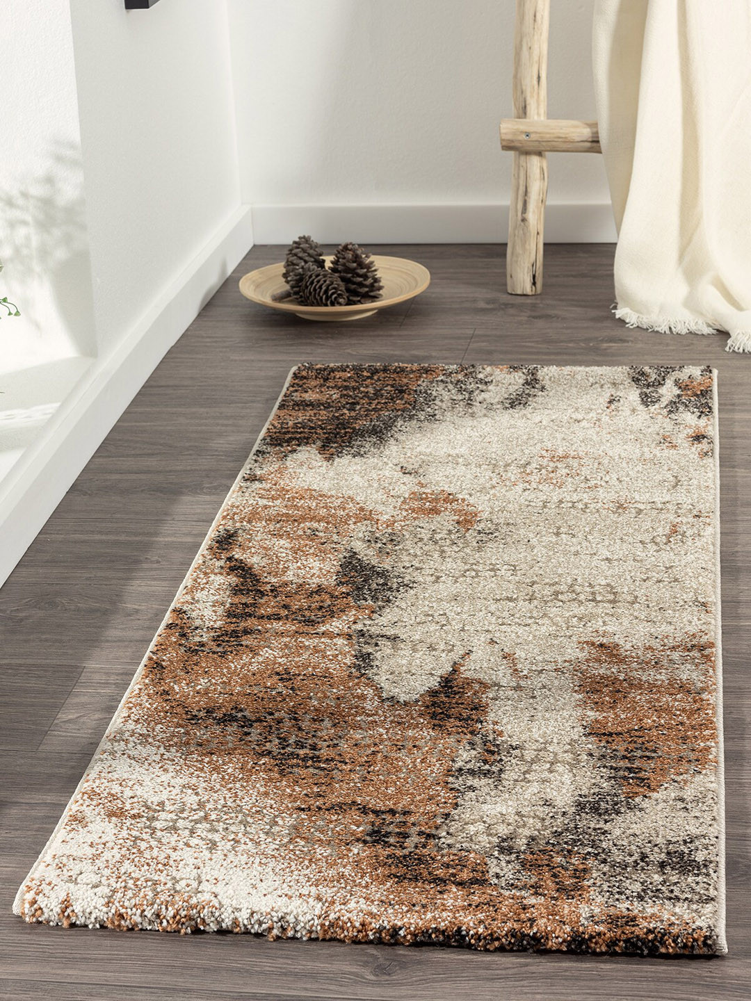 

OBSESSIONS Brown Polypropylene Abstract Runner