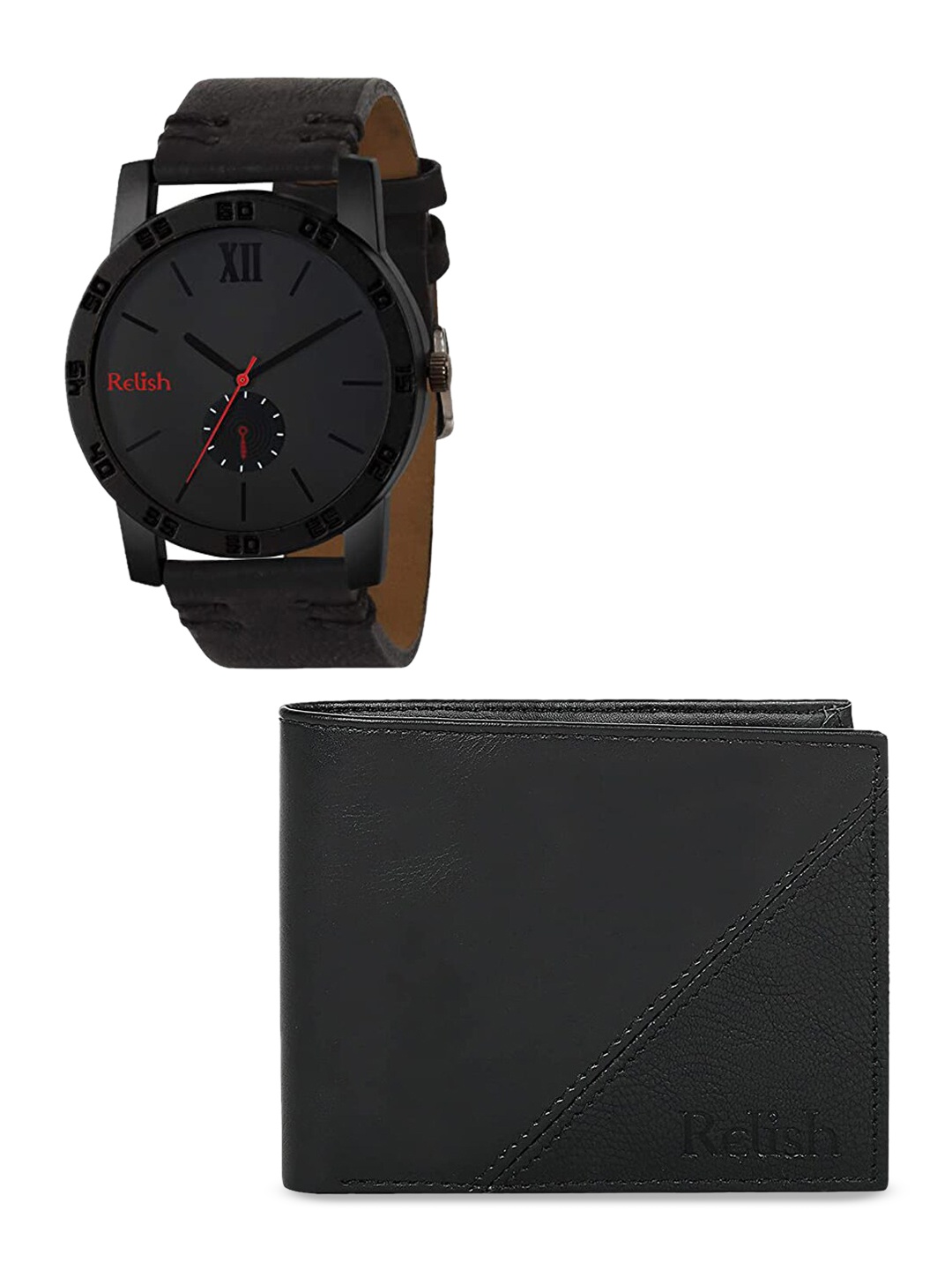 

Relish Men Black Watch and Wallet Combo Accessory Gift Set