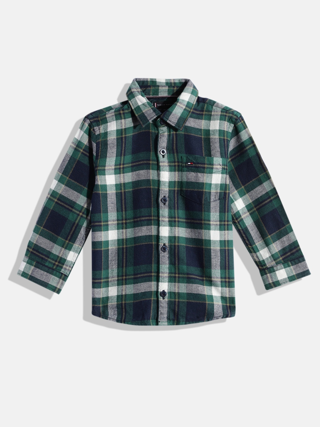 

Tommy Hilfiger Boys Navy Blue Windowpane Checks Checked Casual Shirt