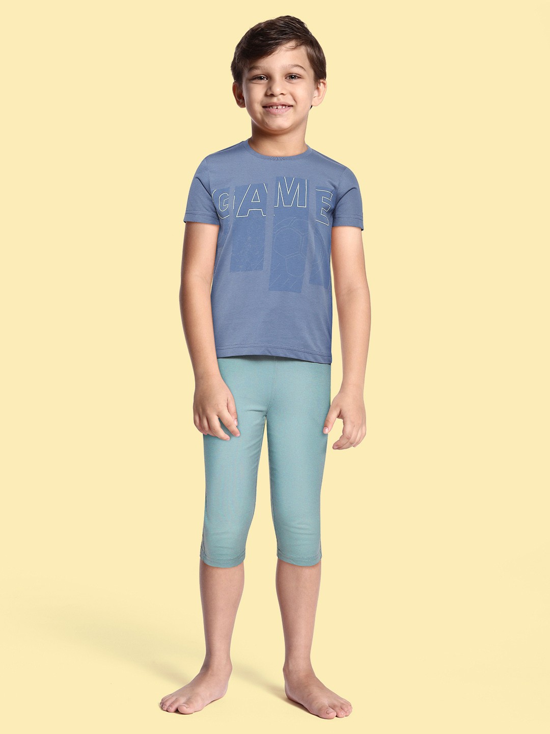 

Sweet Dreams Boys Blue & Sage Green Printed Pyjama Set
