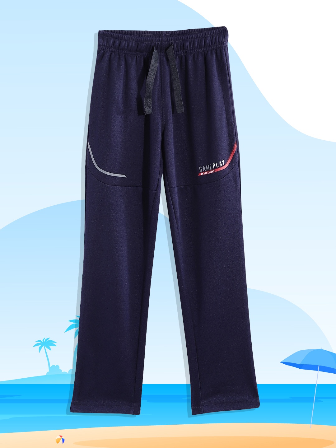 

Sweet Dreams Boys Blue & Grey Solid Track Pants, Navy blue