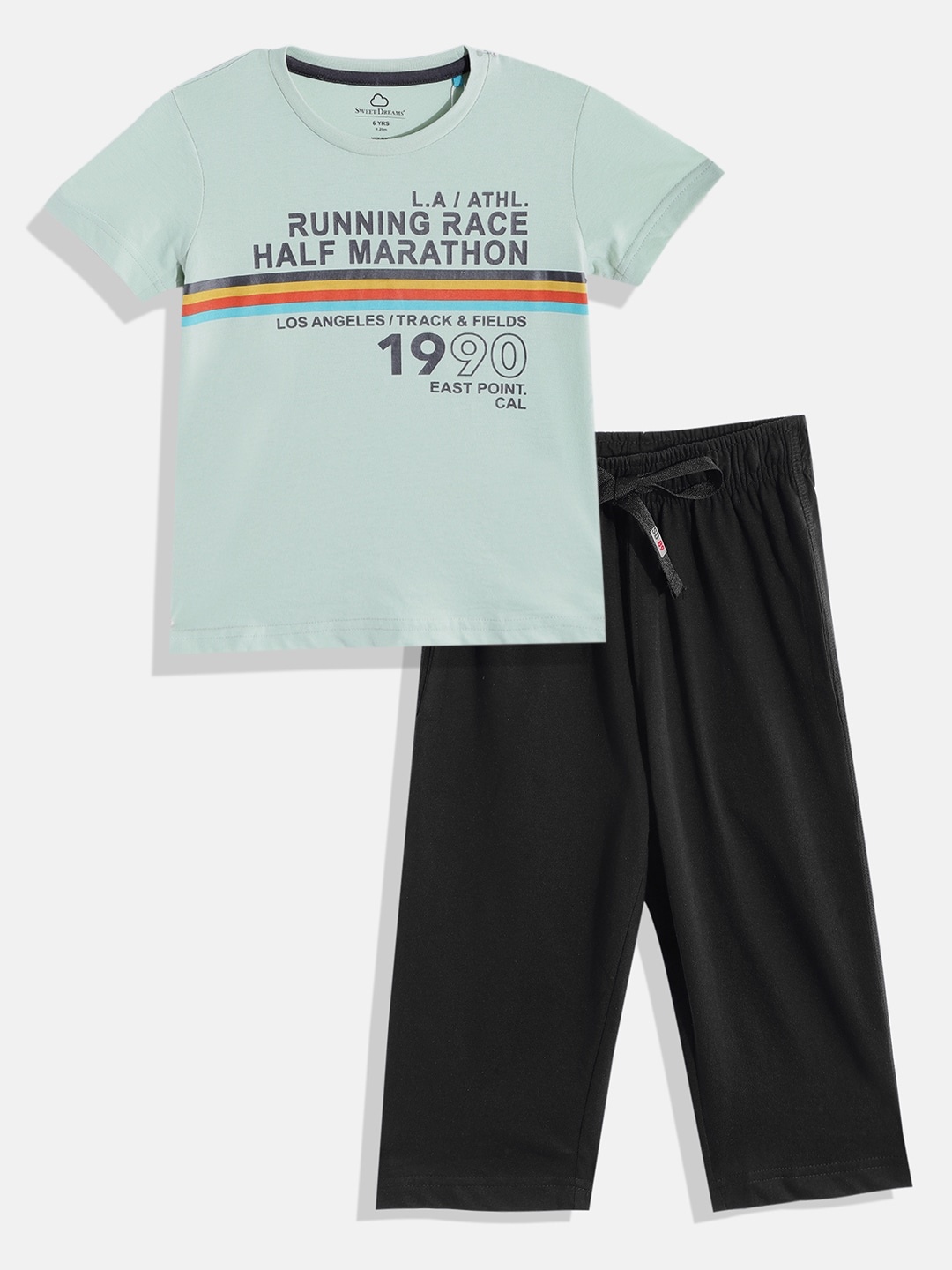 

Sweet Dreams Boys Sage Green & Charcoal Grey Printed Pyjama Set
