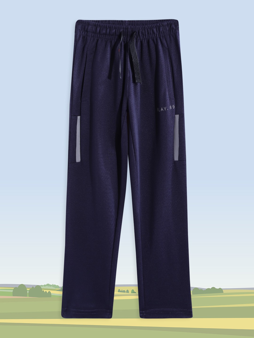 

Sweet Dreams Boys Navy Blue & grey Solid Trackpants
