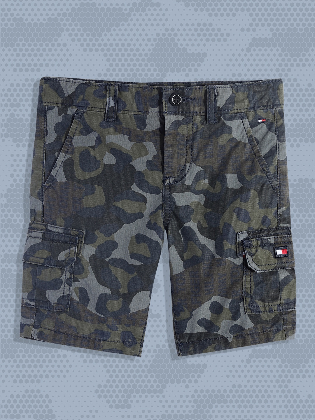 

Tommy Hilfiger Boys Navy Blue Camouflage Printed Shorts