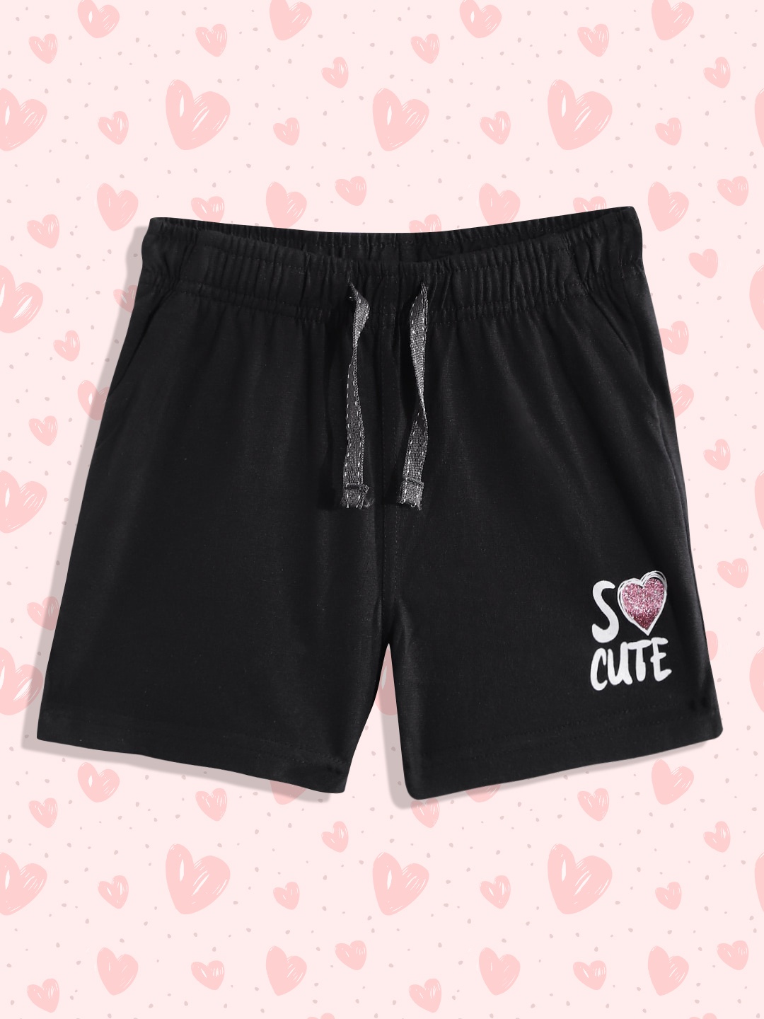 

Sweet Dreams Girls Black Solid Lounge Shorts