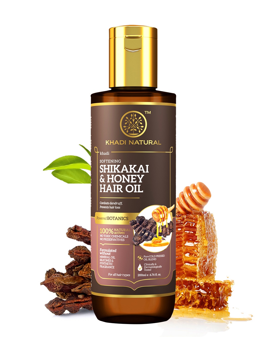 

Khadi Natural Shikakai & Honey Hair Oil To Control Hair Loss - 200ml, Brown