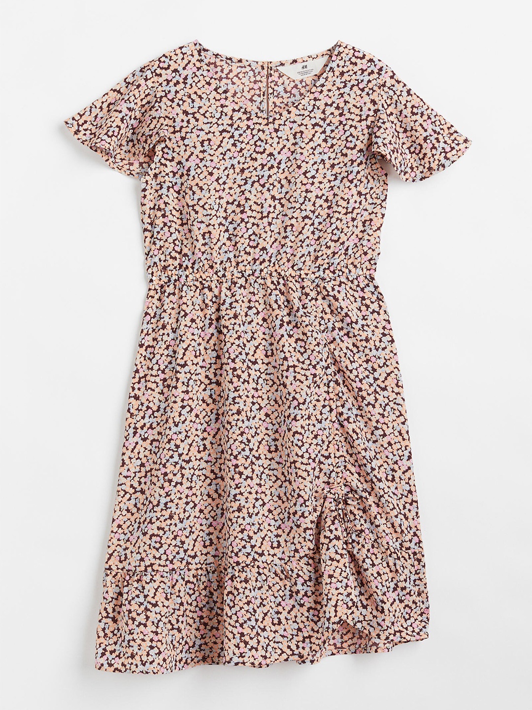 

H&M Girls Multicoloured Floral Flounce-Hem Dress, Multi