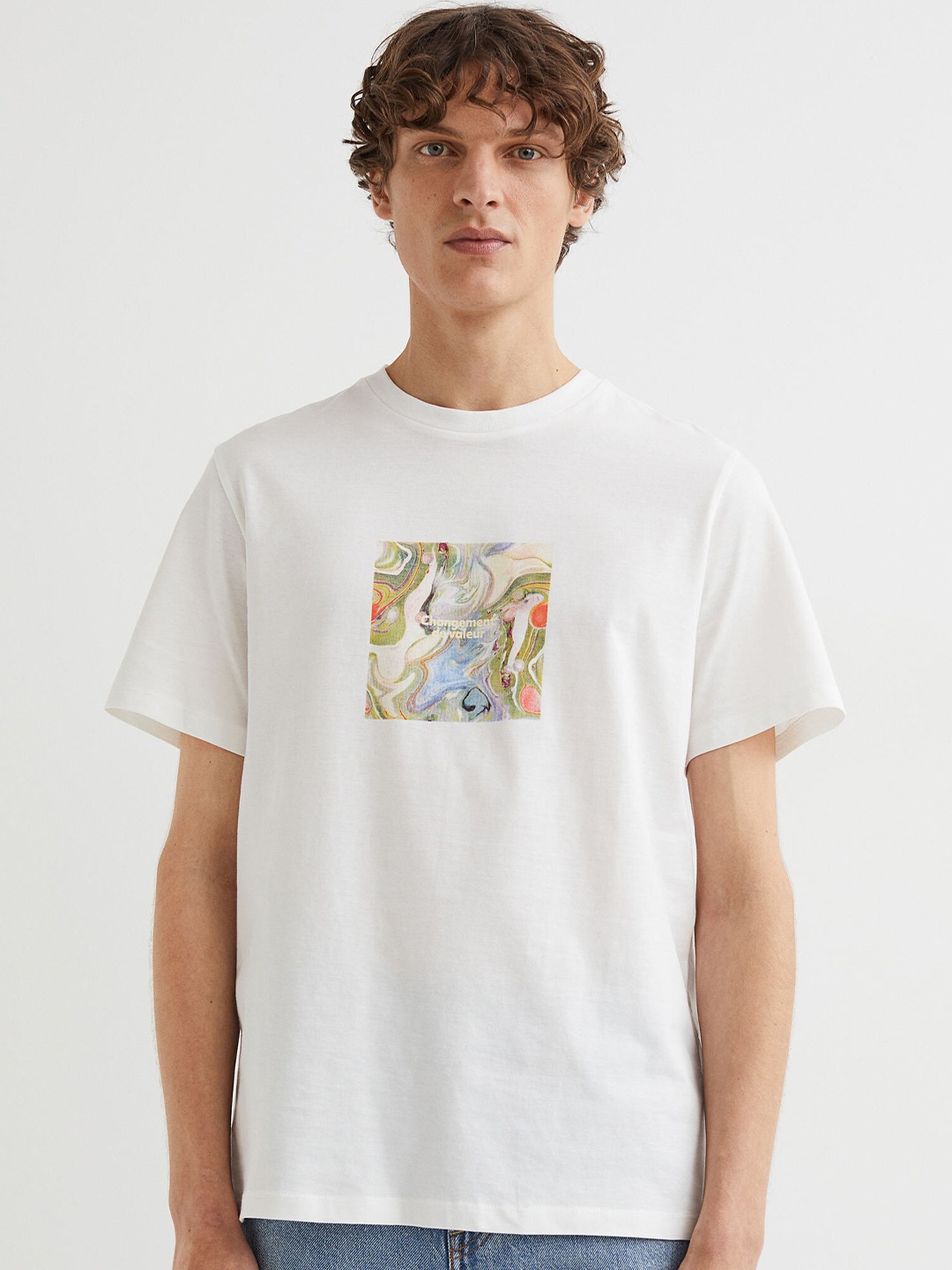 

H&M Men Printed T-shirt, White
