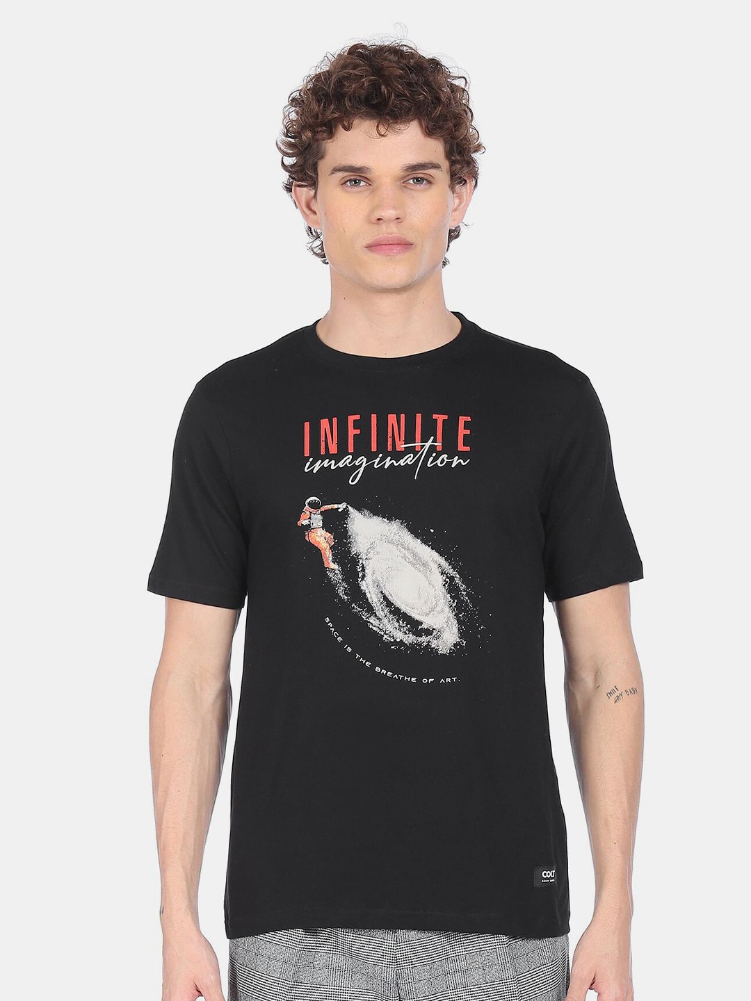 

Colt Men Black Graphic Printed Cotton T-shirt
