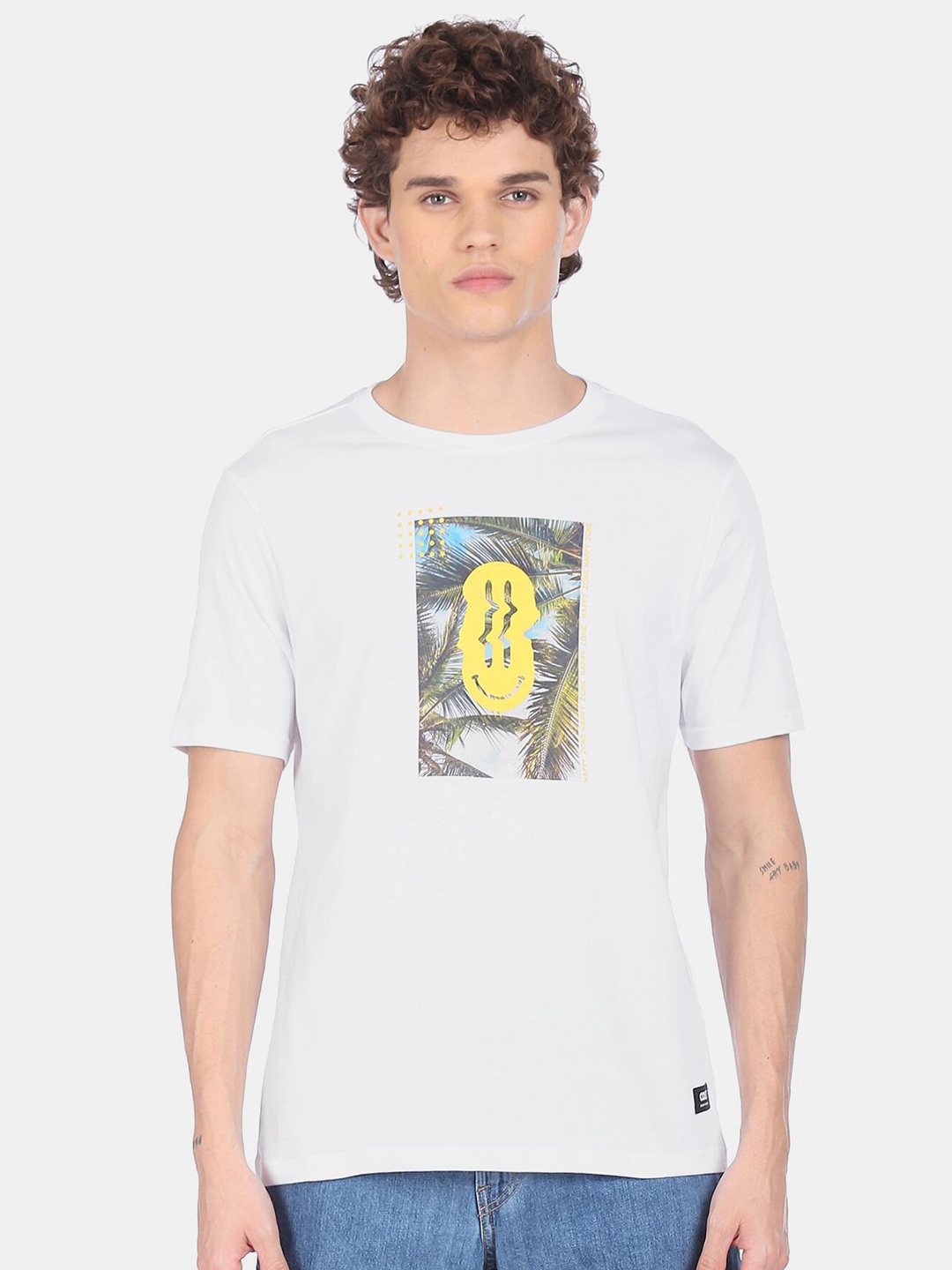 

Colt Men White Printed Cotton T-shirt