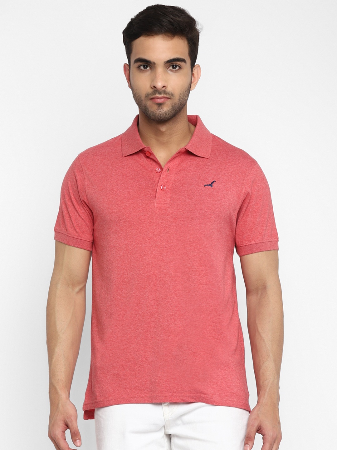 

American Crew Men Rose Polo Collar T-shirt