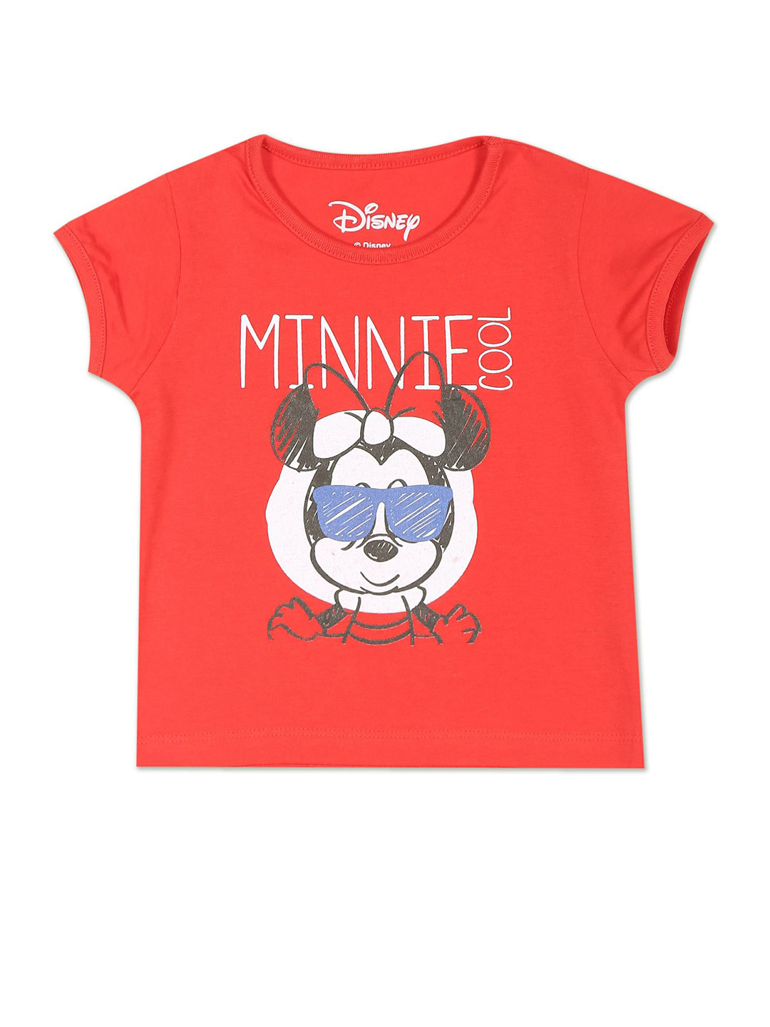 

Donuts Girls Red Minnie Mouse Printed Cotton T-shirt