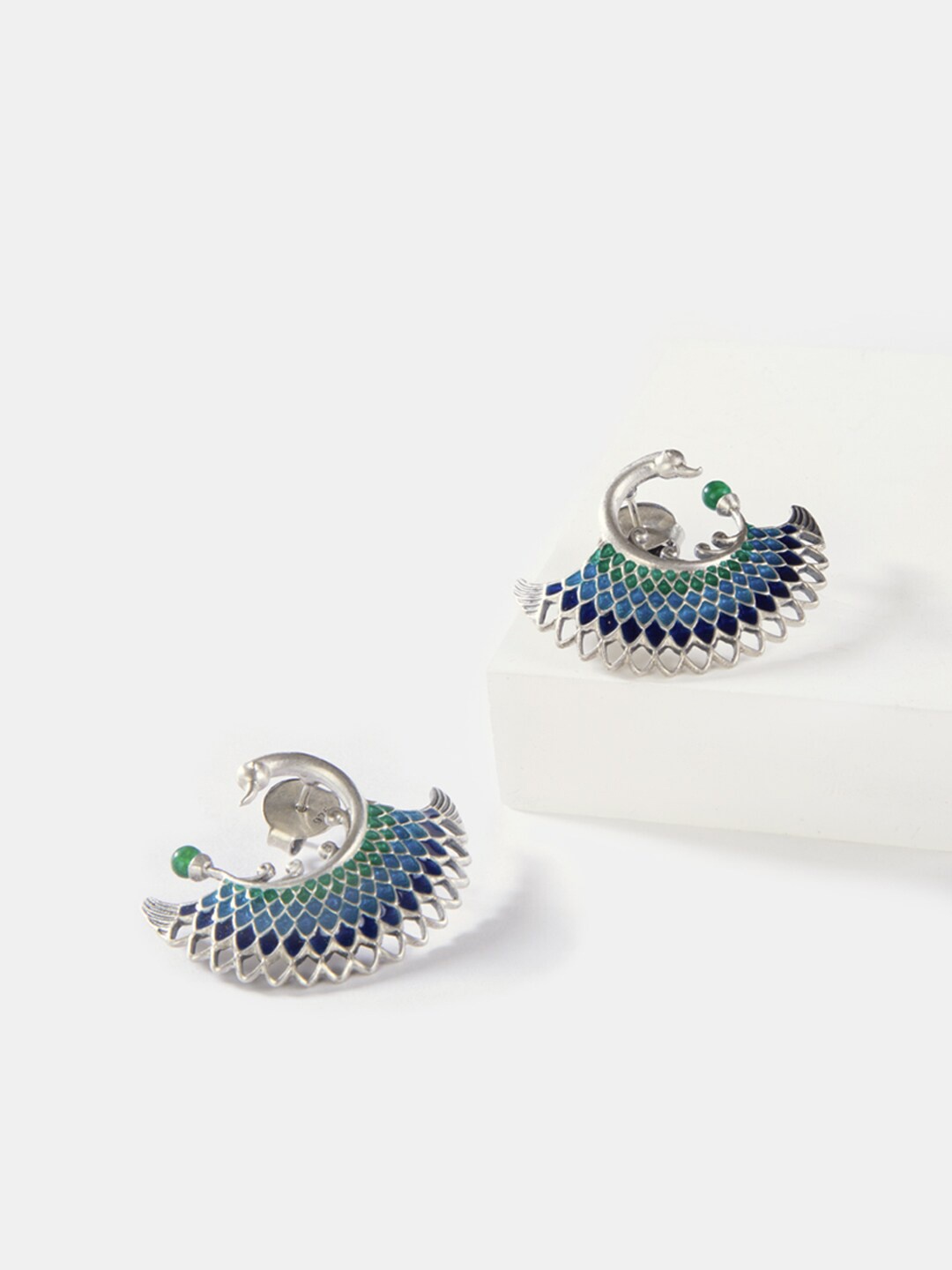 

SHAYA Women Silver-Toned Studs Earrings