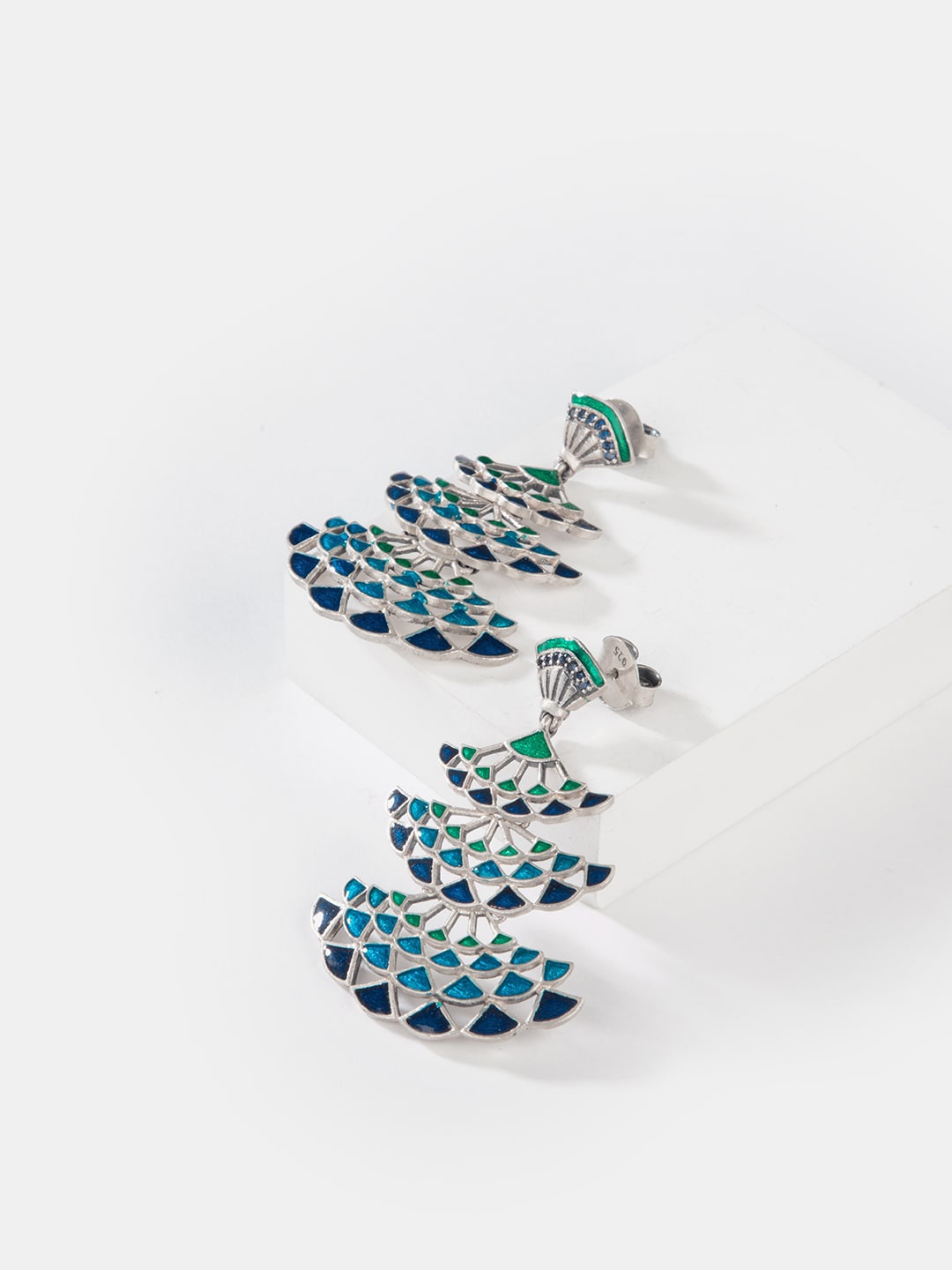 

SHAYA Women Silver-Toned Drop Earrings