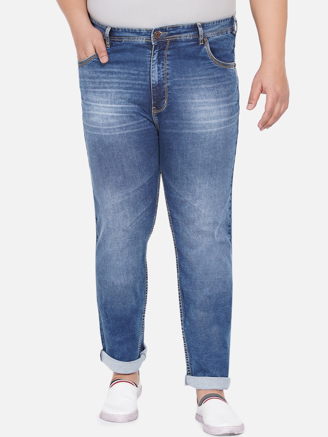 

John Pride Men Plus Size Blue Heavy Fade Stretchable Jeans