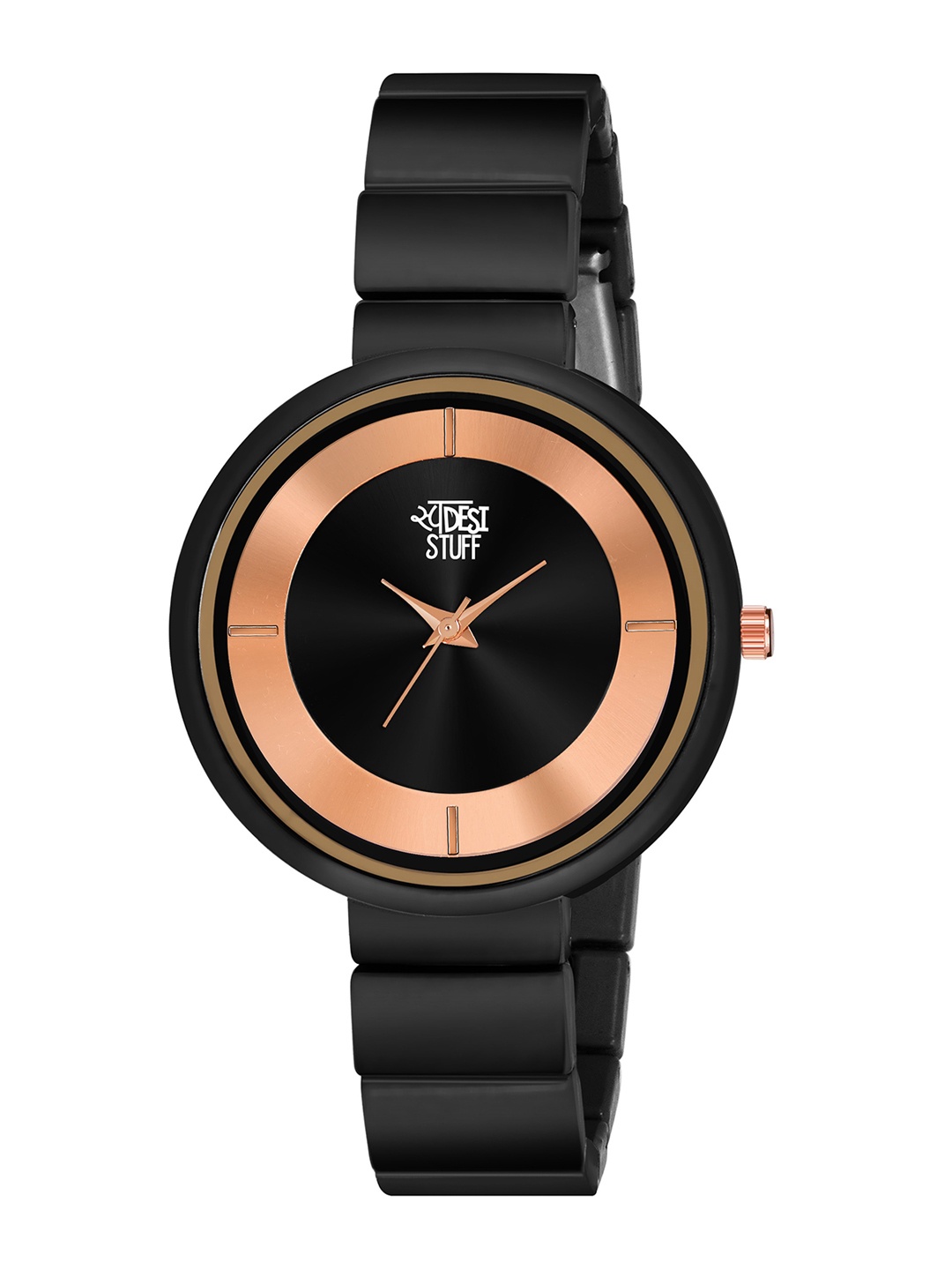 

SWADESI STUFF Women Black Patterned Dial & Black Bracelet Style Straps Analogue Watch